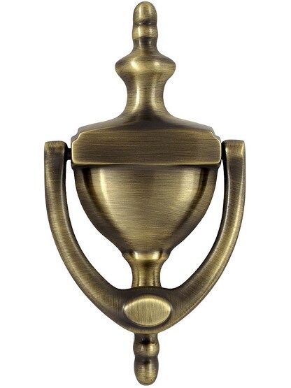 Small Brass Classic Door Knocker in Antique Brass.